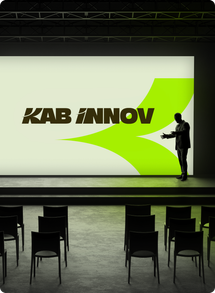 Identité visuelle KAB INNOV projetée sur écran