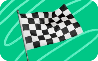 Un drapeau à damier flotte, signal du lancement