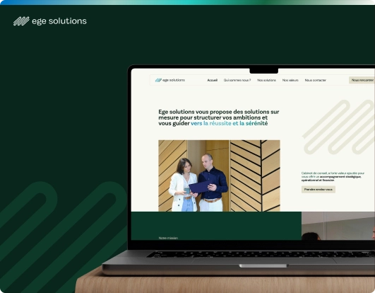 Ege Solutions : un univers graphique épuré pour un cabinet de conseil engagé